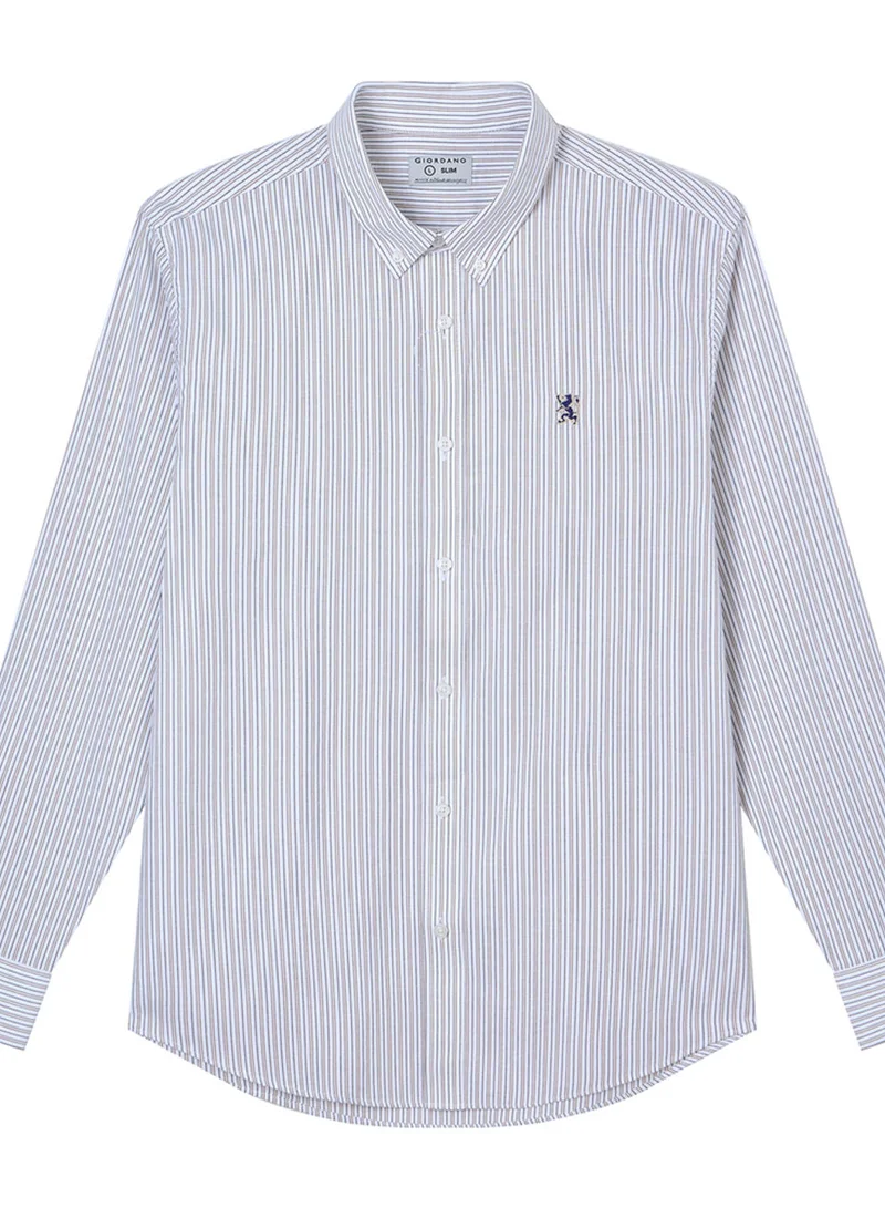 Men’s Cotton Slim Oxford Shirt with Embroidery